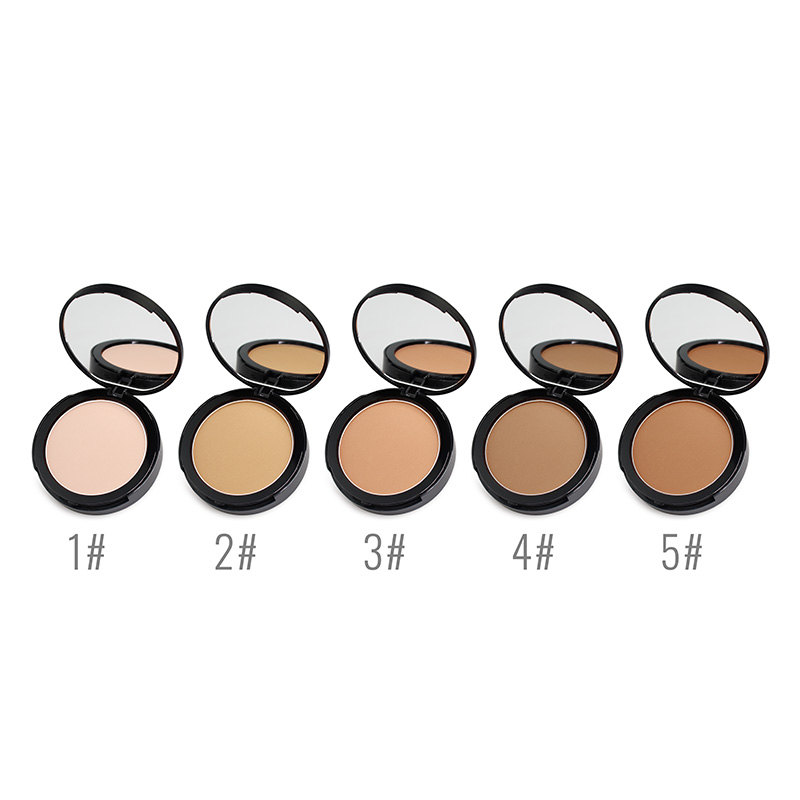 5color double layer pressed powder Monochrome concealer Exquisite pressed powder Flour puff with mirror Matte Pressed Powder