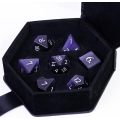 Cat's Eye Gemstone DND Dice Set, 7PCS Handmade Stone Dice Set for Dungeons and Dragons Tabletop Role Playing Game
