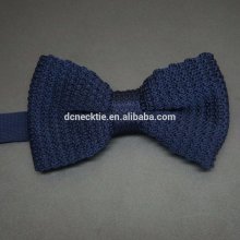 solid navy handmade knitted bow tie