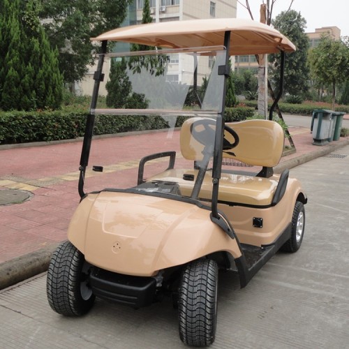 beige body and seat golf cart