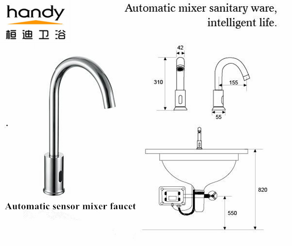 Handy automatic sensor mixer faucet helps you to turn off the faucet after washing your hands without getting your hands dirty