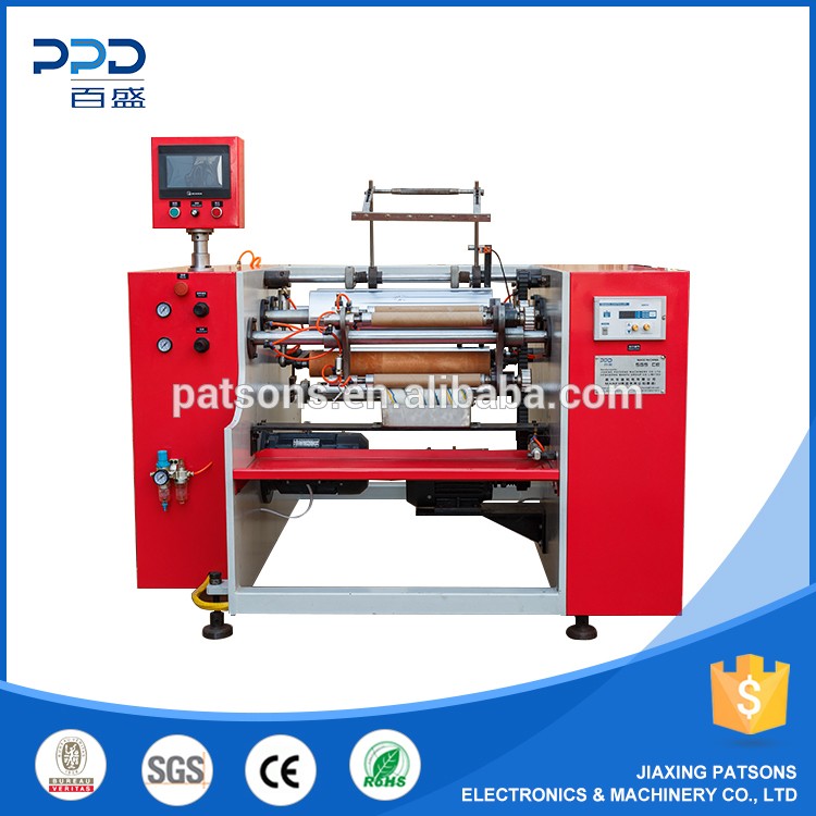 High Speed Automatic Gluing 3 Shaft Aluminium Foil Rewinder Machine