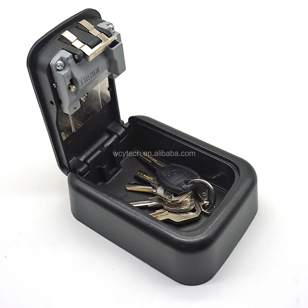High zinc alloy posscode safe box key lock wall mounted key storage safe box with 4 screws