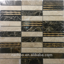 dark emperador Strip marble mosaic flooring tile