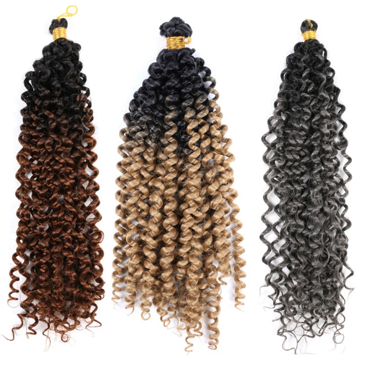 Wholesale Curly Crochet Braiding Hair Water Wave Pre stretched Hair Braid Synthetic Hair Extension