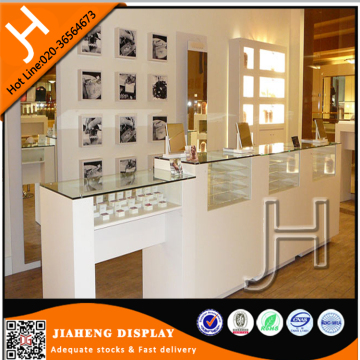 Free design for glass wall jewelry wall showcase in white