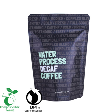 Papel biodegradável embalagem de café preto Doypack com logotipo