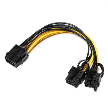 Graphics Card Power Cable: 8Pin to Dual 6+2Pin 8Pin PCI-E VGA Splitter Cable