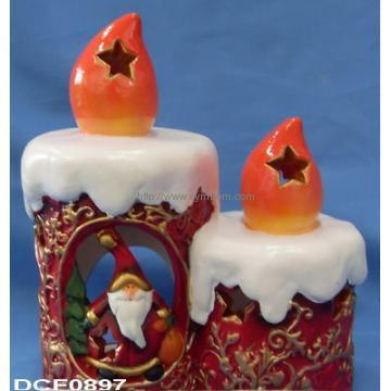 Country Christmas Decorations Ceramic Christmas Candle