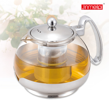 750ml glass teapot,glass teapot with stainless iron,teapot with filter