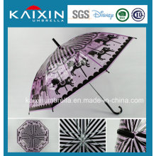 Hochwertiger Straight Transparenter Regen Regenschirm