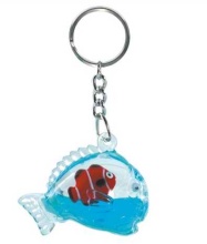 Fancy Liquid fish shape Key Ring with floater