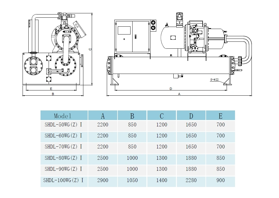 Malaysia -5 to 5 Degree 120kw Low Temp Water Cooled Chiller Unit