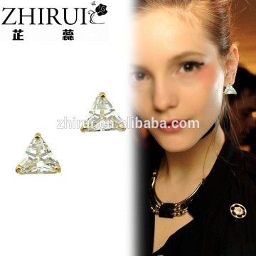 fashion costume jewelry china triangle shaped zircon earrings
