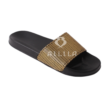 Casual man golden slippers