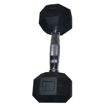 10KG Rubber Hex Dumbbell