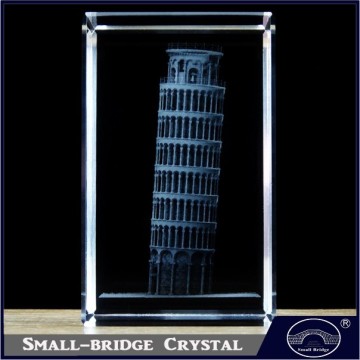 Italy Souvenirs Leaning Tower of Pisa 3D laser Crystal ND0021