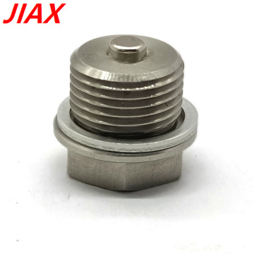 M18×1.5 stainless steel magnetic drain plug with gasket