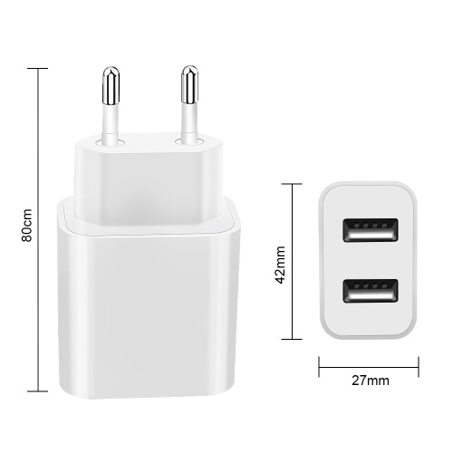 Carregador móvel 5V2.4A Carregador rápido 2 porta USB