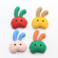 New Lovely Smile Rabbit Resin Flat Back Cabochon Kawaii Cartoon Animal Happy Bunny Flatback Craft For Scrapbooking Hair Bows DIY