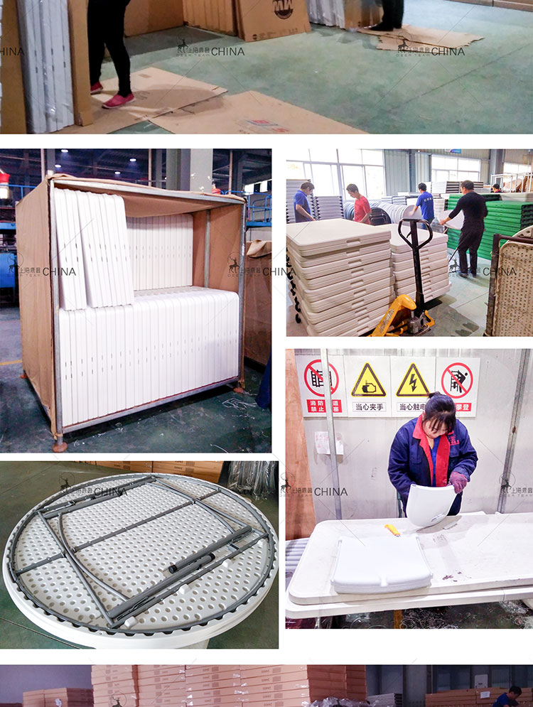 HDPE& POWDER COATED STEEL FRAME TUBE PLASTIC ROUND FOLDING TABELS