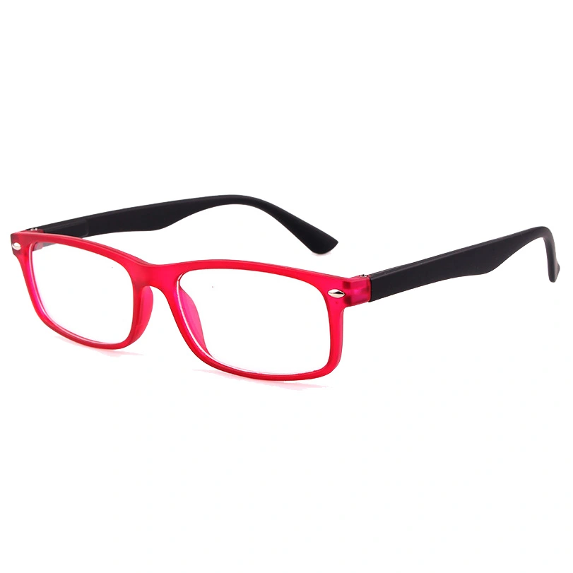 2018 Small Square Shape Crystal Red Frame Reading Glasses