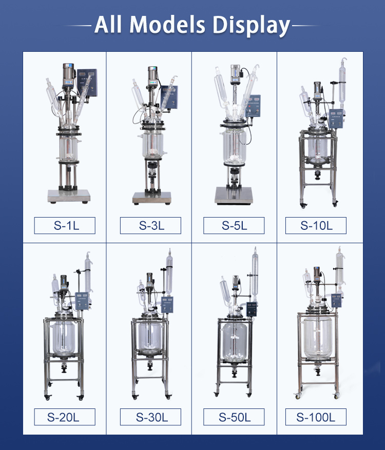 Laboratory Use Pilot Plant Jacketed Glass Reactor 5L