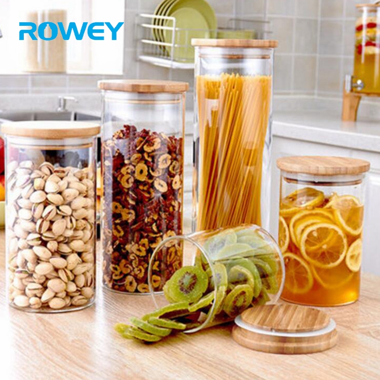 Wholesale round bottom fancy food storage coffee glass jar