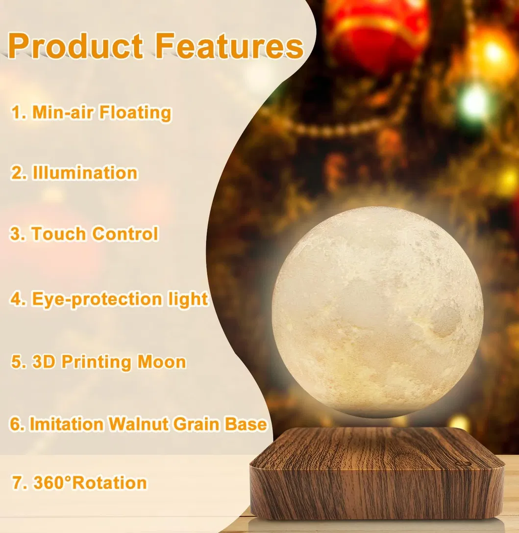 Levitating Rotating Moon Lamp with Three Color Modes