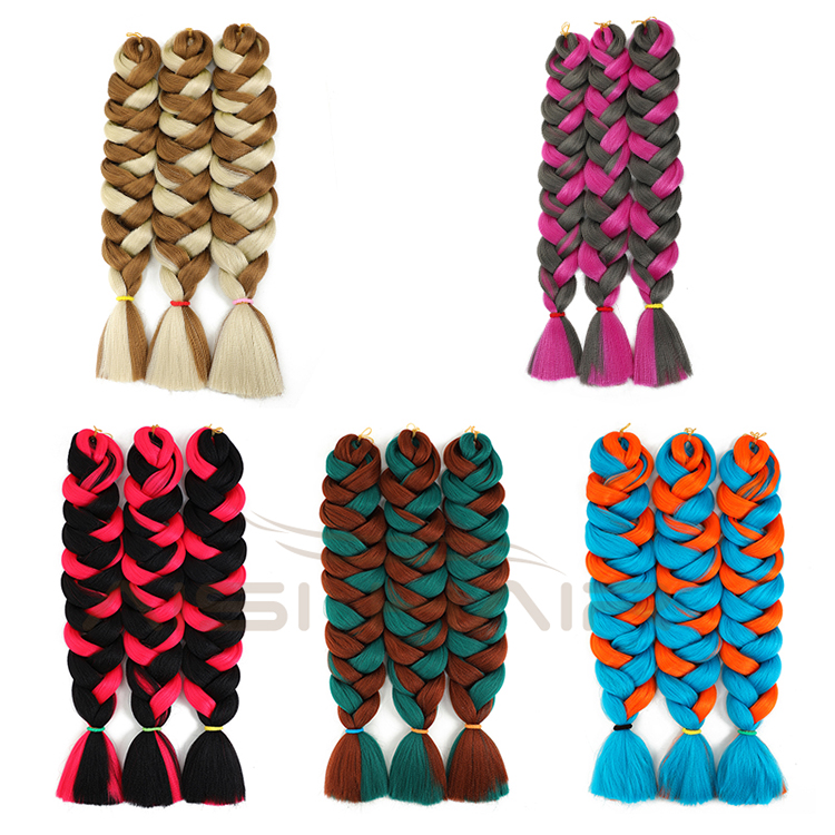 Aisi Hair Mixed Color Top Quality 82 Inch Braid Hair Low Temperature Flame Retardant Fiber Braiding Hair Extension For Women
