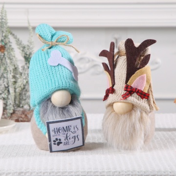 Handmade Christmas Decorations: Antler, Rudolph, Knitted Gnome, and Doll Ornaments