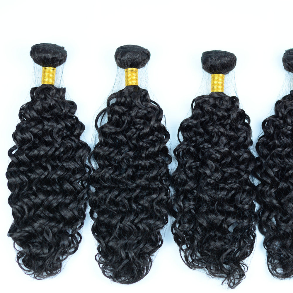 High Temperature Protein Fiber 100% Synthetic Hair Water Wave curly single bundle 100g