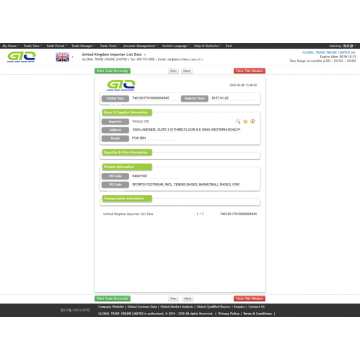 senarai pembeli UK kasut dan maklumat perdagangan