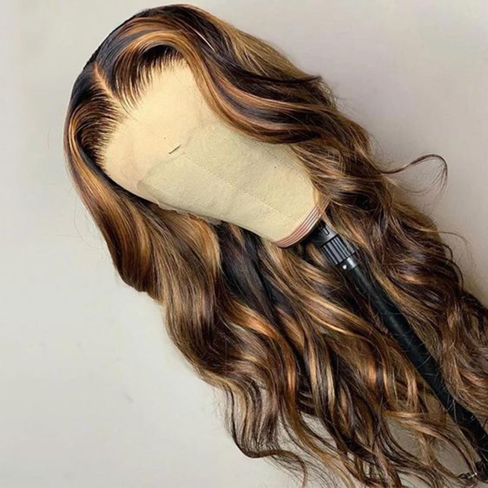 100% HUMAN HAIR 30 Inch Straight Brown 4x4,13x4 Transparent Lace Highlight Human Hair Wigs 10a Highlight Body Wave Hair Full Wig