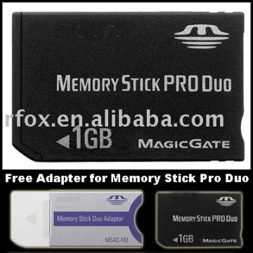 Memory stick pro duo 1GB with Pro adaptor