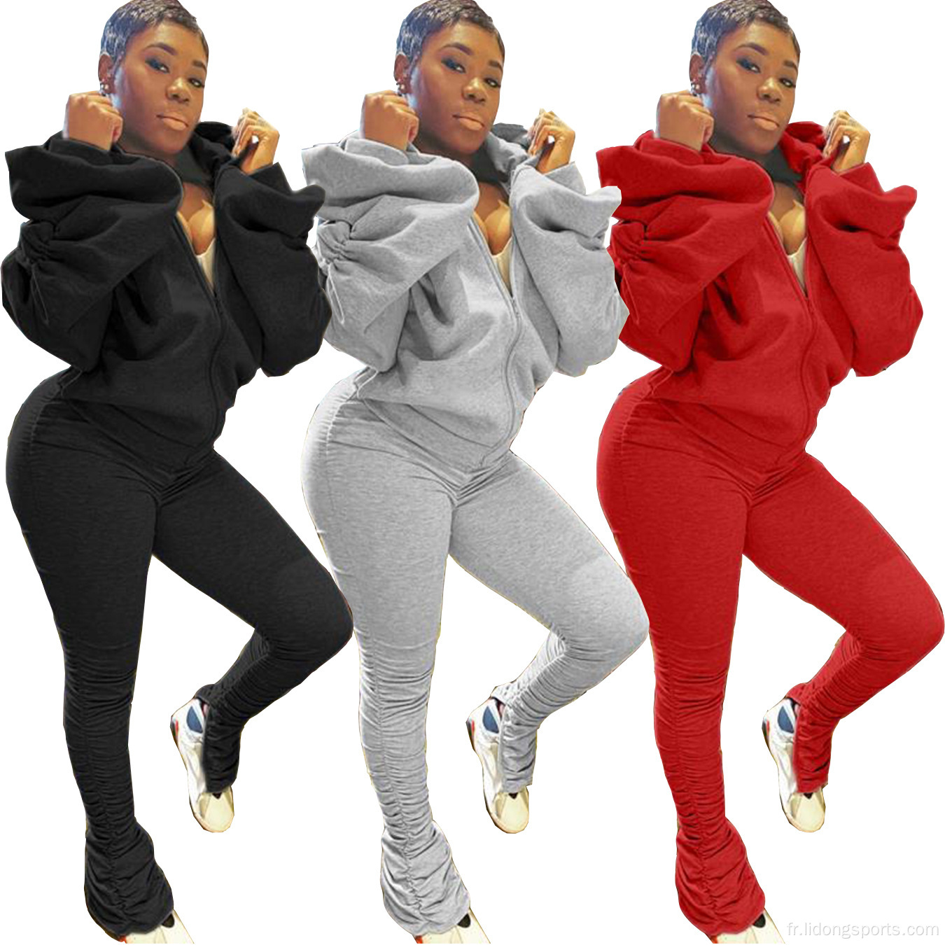 Nouveaux arrivées en gros Fashion Fashion Women Casual Hooded Tracksuit