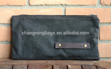 Waxed canvas case/waxed canvas pencil case/waxed canvas pouch