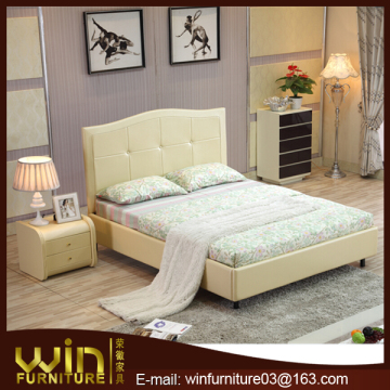 Classic luxury white leather bed