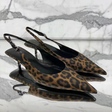 Custom Slingback Leopard Print Stiletto Heels for Women - 2025 Heeled Sandals