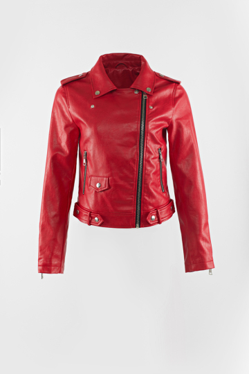 Ladies PU biker jacket