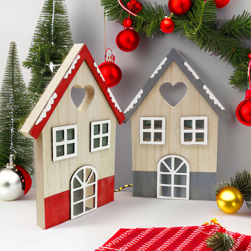 Hot Sale Christmas Table Decoration Wooden House Christmas For Christmas Decoration