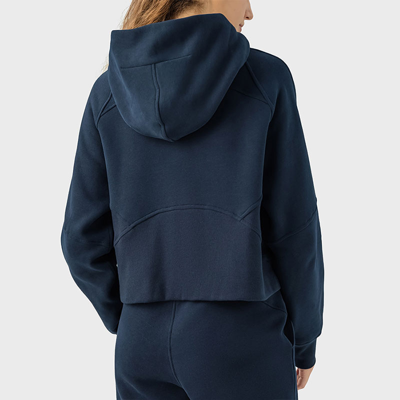 Winter Frauen Reißverschluss mit Kapuze Sportjacke