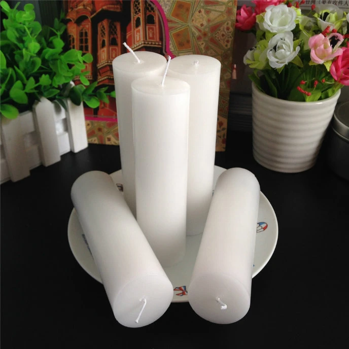 Paraffin Wax 10X10cm Pillar Candles White Unscented