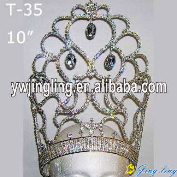 10 pulgadas Rhinestone concurso flores coronas para la venta