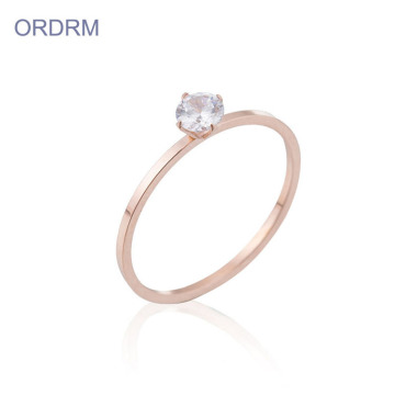 Rose Gold Cubic Zirconia Engagement Ring Band