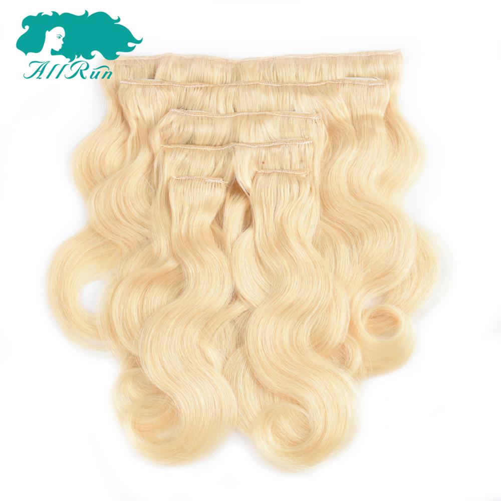 cheap real human natural blonde body wave curly hair extension on sale