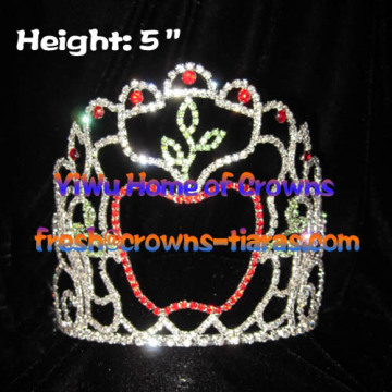 5inch Rhinestone Apple Crowns Which Suit For Fall Pageant