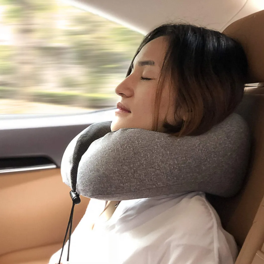 Travel Pillow, Best Memory Foam Neck Pillow Head Support Soft Pillow for Sleeping Rest, Airplane Car & Home Use (Dark Blue)