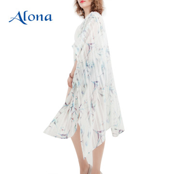 Bohemian printed women kaftans floral beach cover up