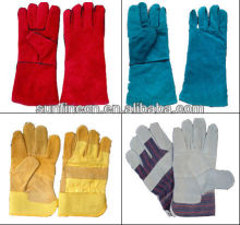 16 inch leather weld protective work gloves gauntlet cow leather protective hand gloves reinforced double palm